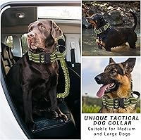Vista 37 de Tactical Dog Collar, Adjustable Military Training Reflective Nylon Dog Collar with Control Handle, Heavy Duty Metal Buckle for Medium and Large Black