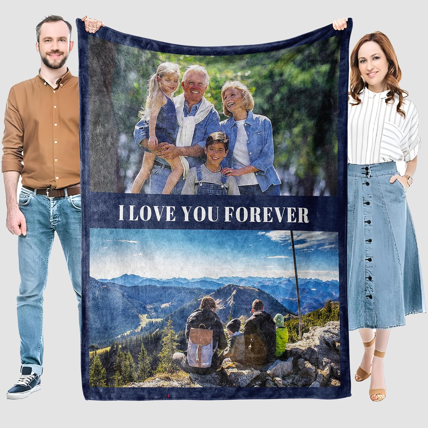 Custom Blanket with Photos ，Custom Blanket Gifts for Women