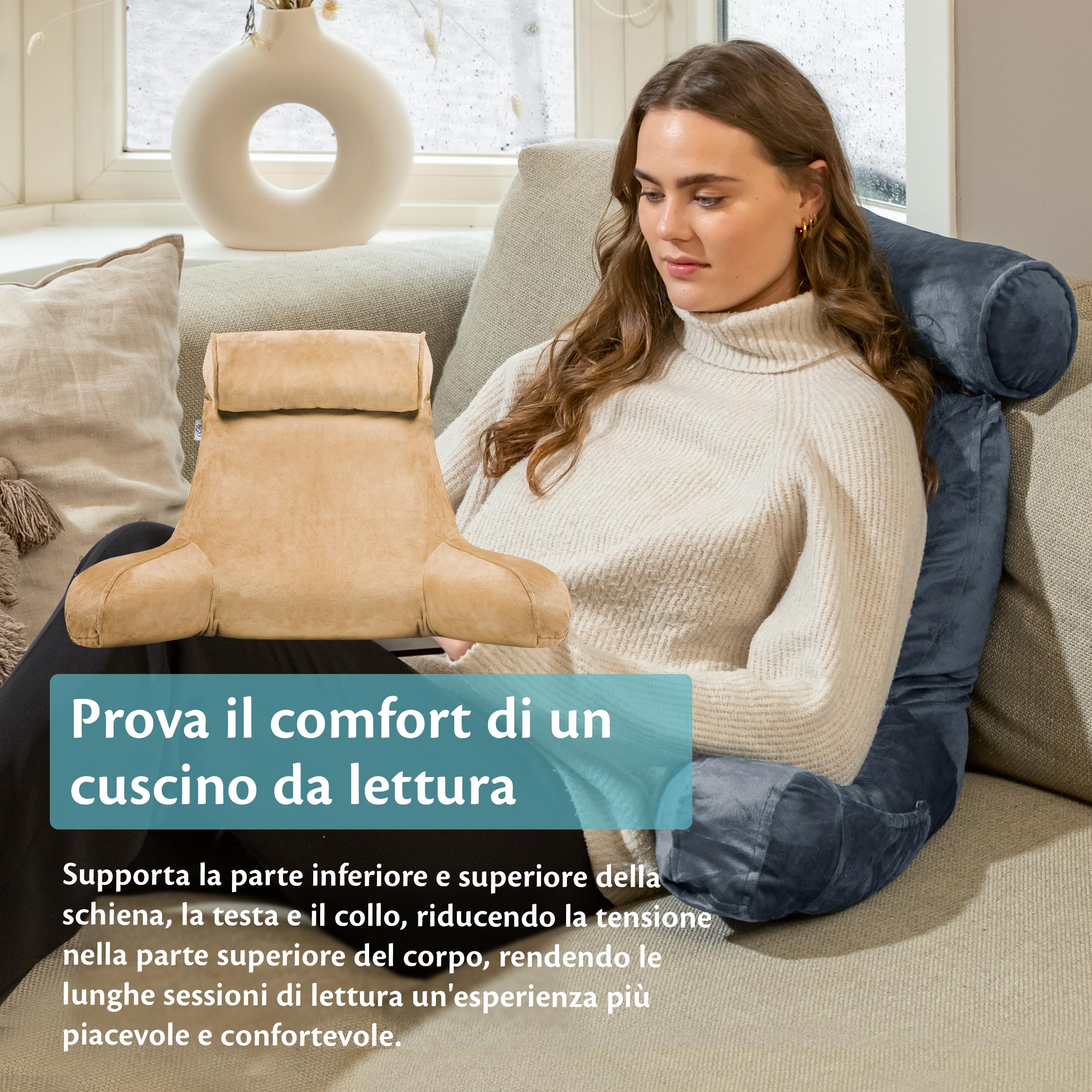 GKXLH Cuscino da lettura in velluto, per sedersi a letto per adulti