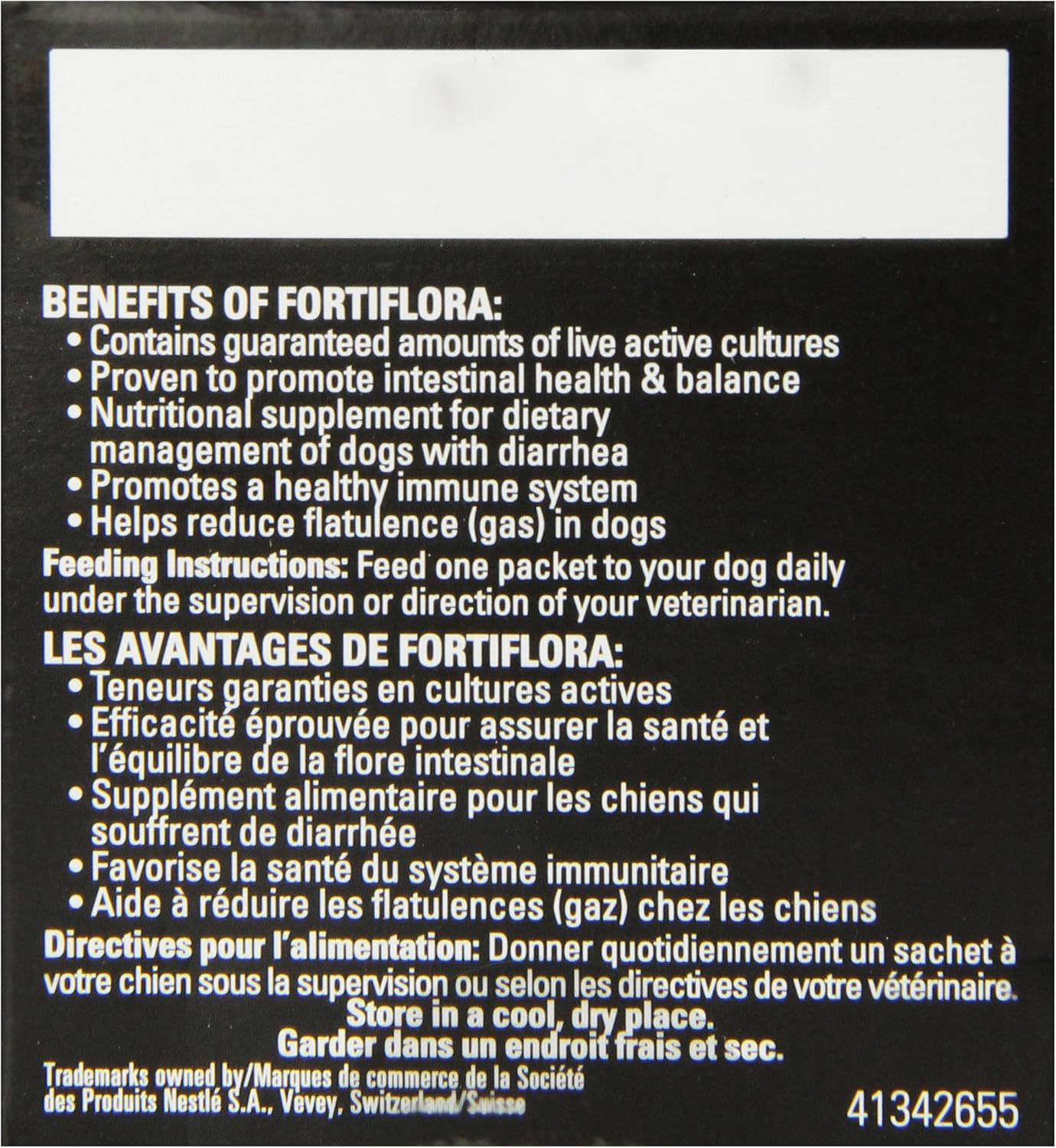Purina Fortiflora Canine Nutritional Supplement Box (3 Pack), 30gm/90 Count : Pet Probiotic Nutritional Supplements : Pet Supplies