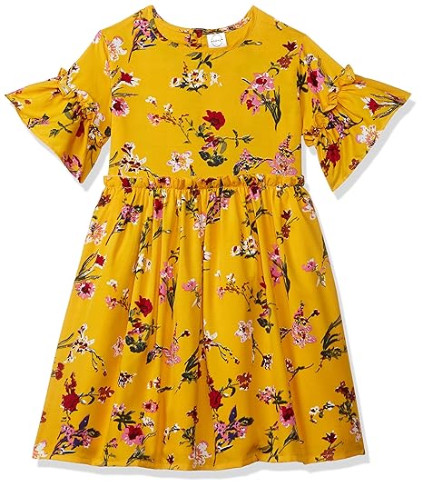Gubbarey Girls Cotton Empire Waist Knee-Length Dress