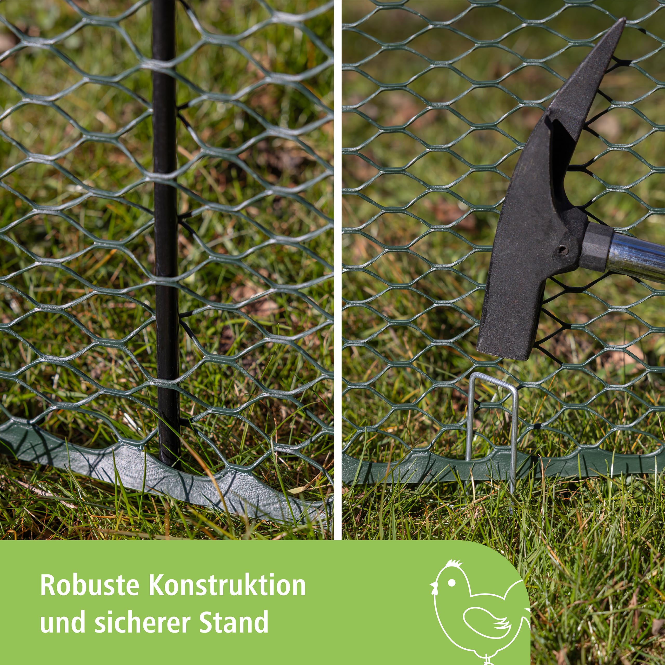 Kerbl Hobbyfarming Universalzaun MultiFence, Geflügelzaun, Hühnerzaun, 25m x 90cm, Kunststoff, Geflügel, Hühner, mobiler Zaun, schnelle Installation