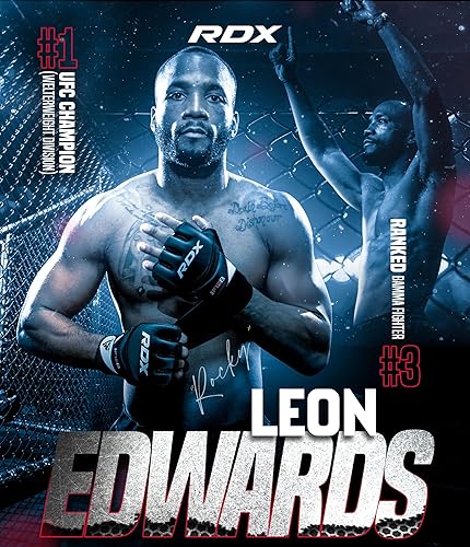 Miniatura 4 de RDX Guantes MMA Grappling Sparring, cuero Maya Hide Guantes de boxeo para hombres y mujeres, Muay Thai artes marciales, guantes ajustables de medio