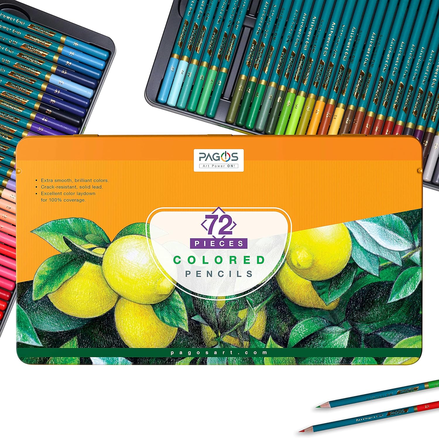 Pagos Colored Pencils Set – Vivid Colors Soft Core 72 Coloring Pencils Perfect for Drawing Sketching and Shading, Art Supplies Color Pencils for Kids Adults and Artists