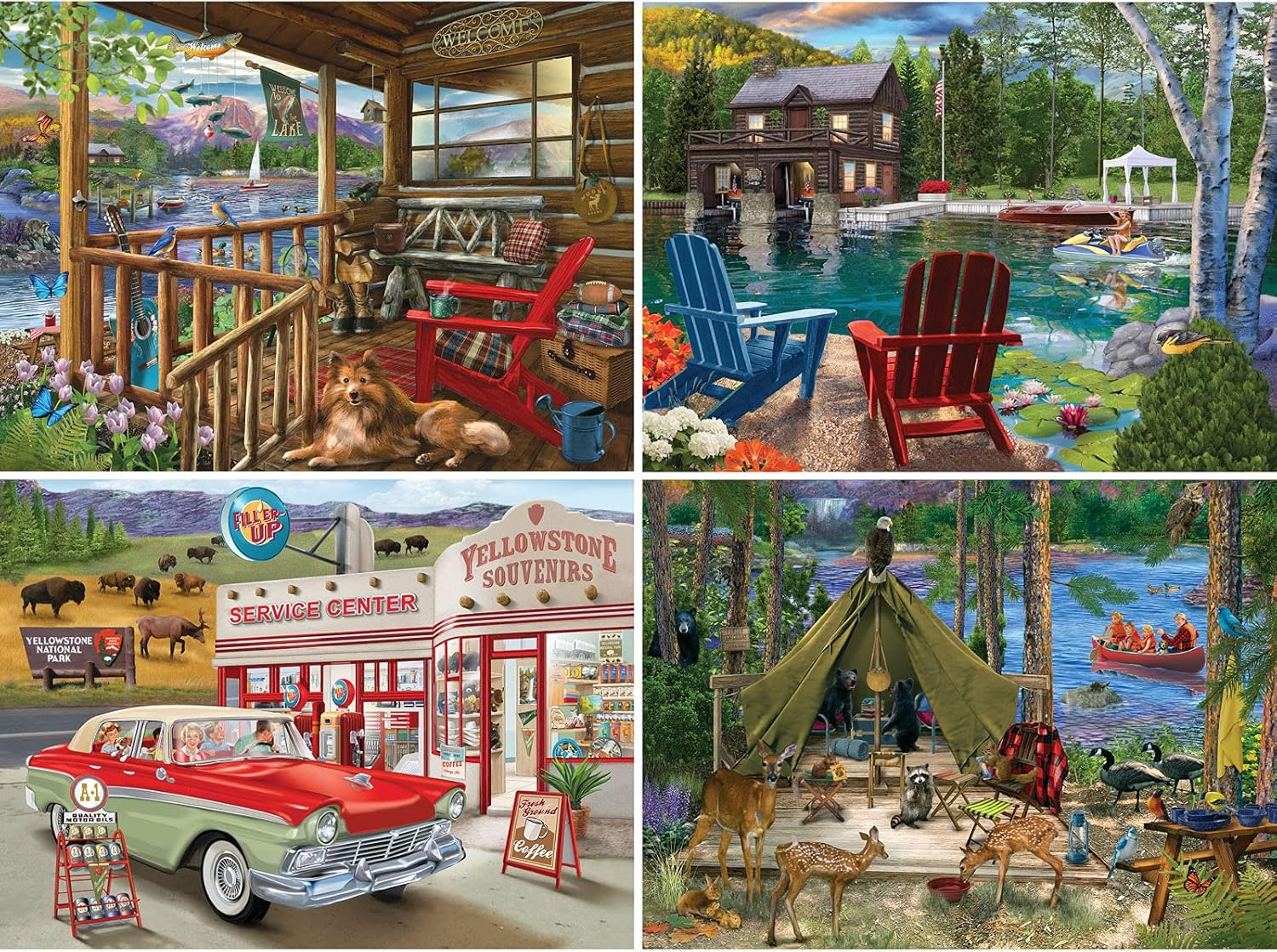 Bits and Pieces Multipack 4in1 Puzzle Set 1000 Piece Jigsaw Puzzles