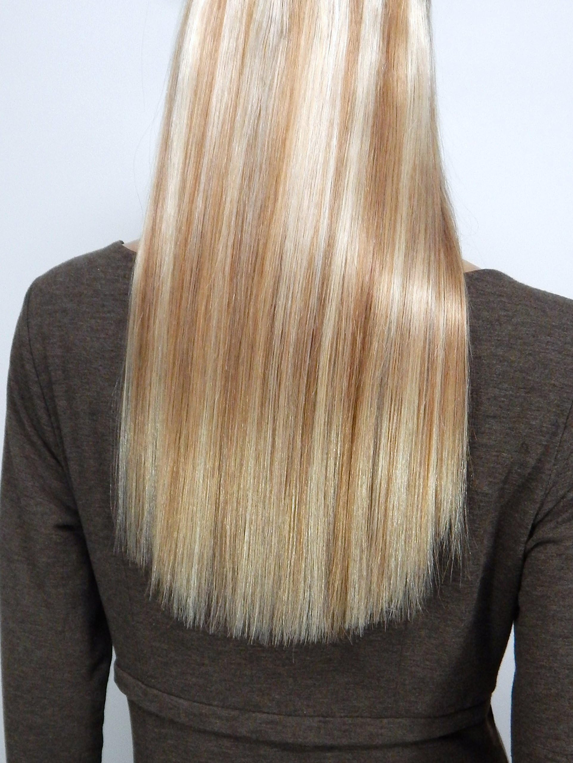 Flip in 100% Remy Human Hair No Clips, No glue, No Tape, No Damage! Super EASY!... 10 Colors to choose from. (16 Inch, #18/613 Blonde Mix)