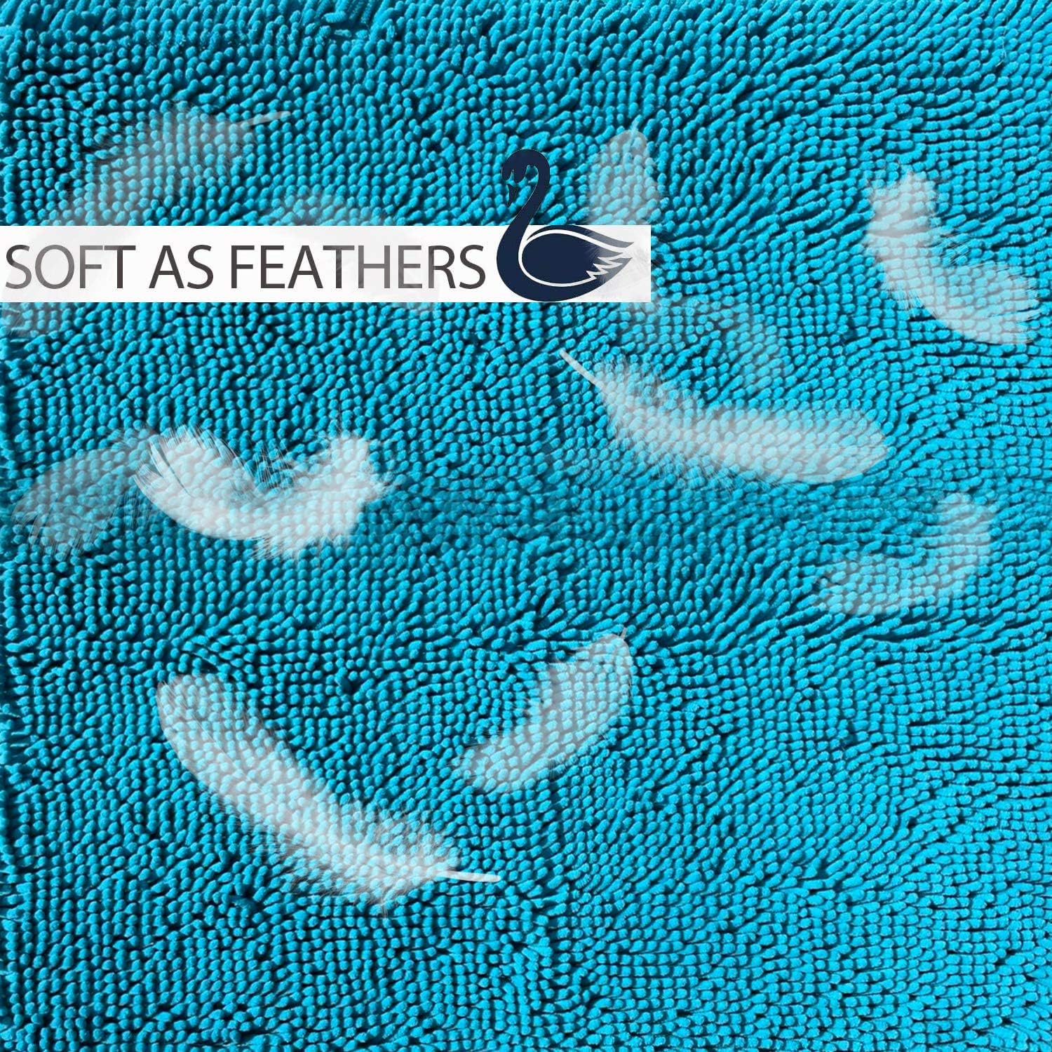 RUN HELIX Teal Bathroom Rug Set - 4 Piece with Toilet Lid Cover, Non Slip Mats, Extra Soft Chenille, Absorbent Shaggy, Perfect Plush U-Shaped Toilet Rug - Image 5