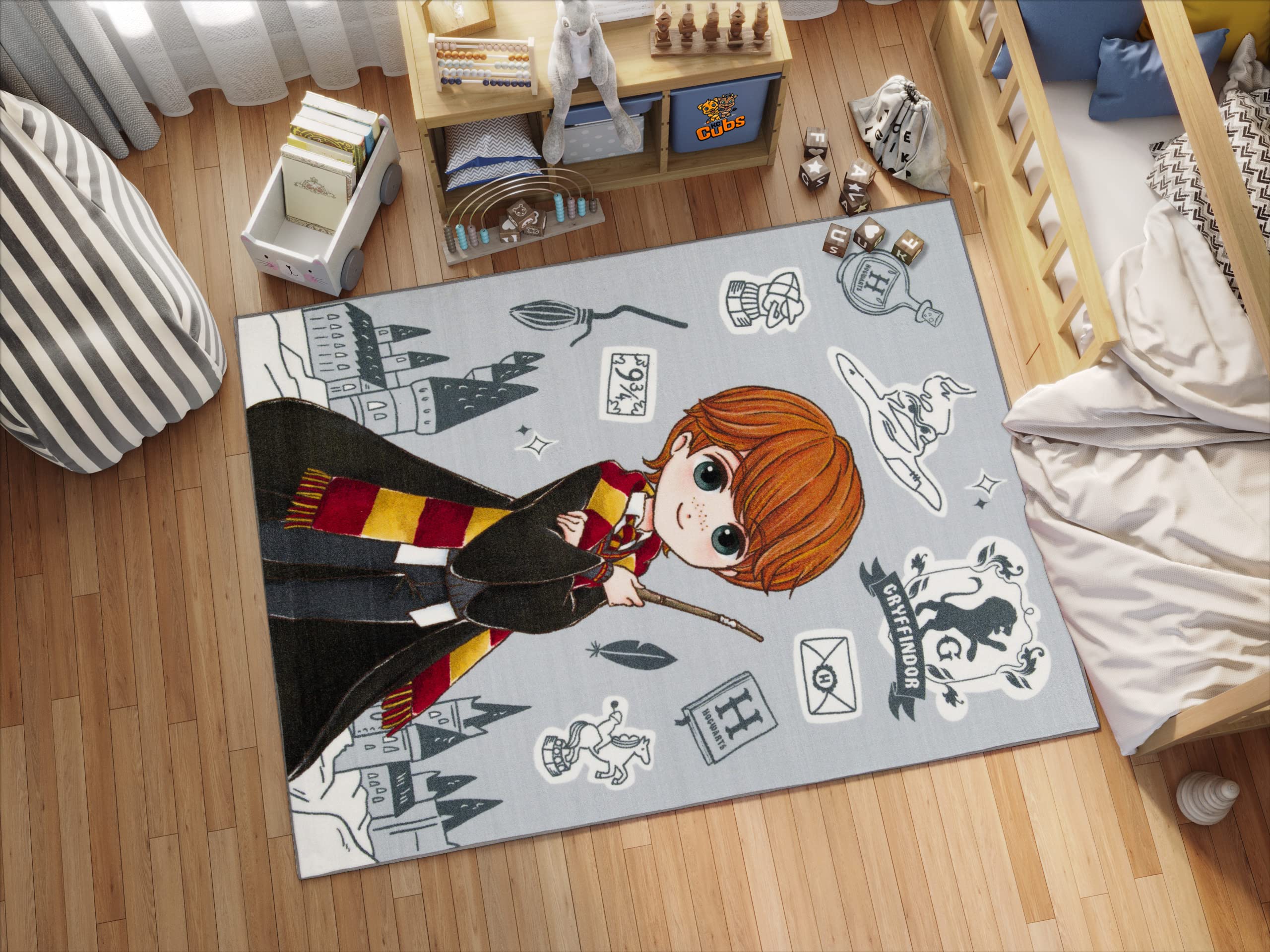 KC Cubs | Harry Potter Wizarding World Boy & Girl Kids Modern Décor for Nursery Bedroom or Classroom Rug Carpet, Ron Weasley, 5' 3