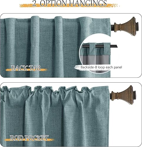 Miniatura 7 de StangH Cortinas 100% Blackout para Sala de Estar, Cortinas Térmicas de Lino Sintético para Dormitorio de 96 Pulgadas de Largo, Cortinas Verticales