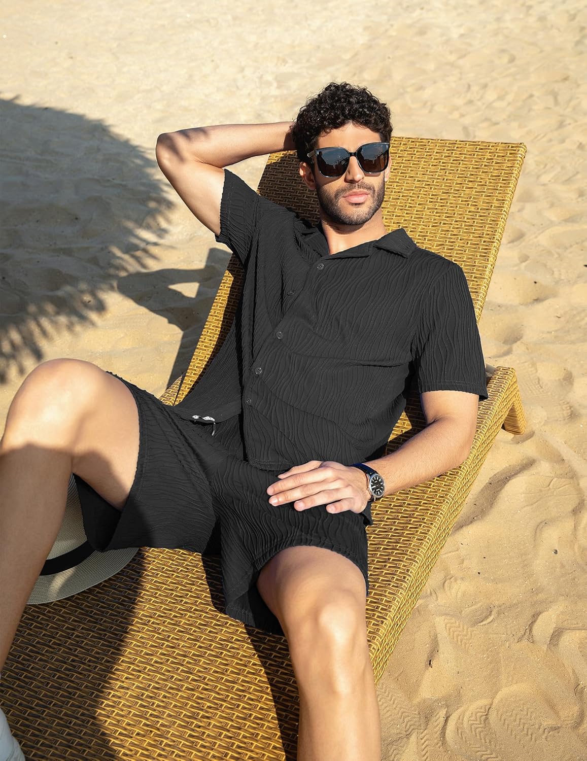 ZAFUL Men‘s 2 Pieces Sets Outfits Summer Beach Set Short Sleeve Button Down Zip Up Shirt And Short Sets - Image 7