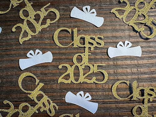 Miniatura 2 de Gold Class of 2023 Graduation Party Confetti with Diplomas