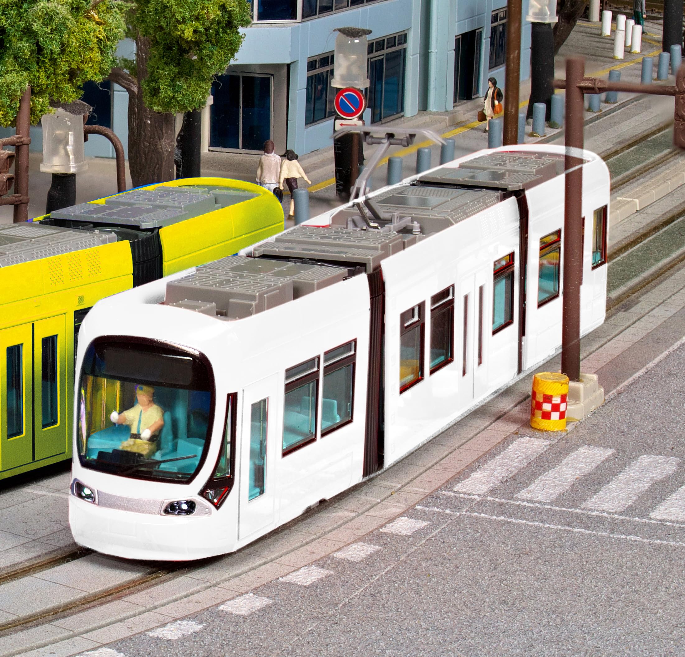 イエロー トラム模型 2台 ﾎﾋﾞｰｾﾝﾀｰｶﾄｰ クハ481（赤帯なし）先頭車「ひたち」タイプ2両