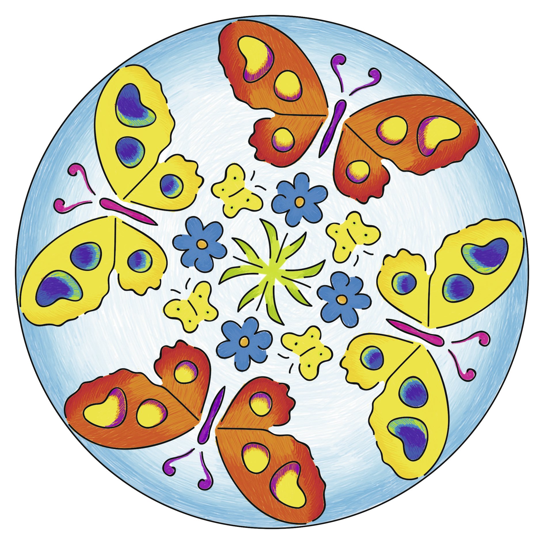Ravensburger 29809 23 cm kwiaty i motyle mandala designerski zestaw rzemieślniczy
