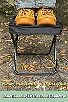 Vista 5 de Compact Foldable Stool with Shoulder Strap, Heavy Duty 350lbs Support, Lightweight Portable Seat Gift for Camping, Outdoors, Concerts, Commute