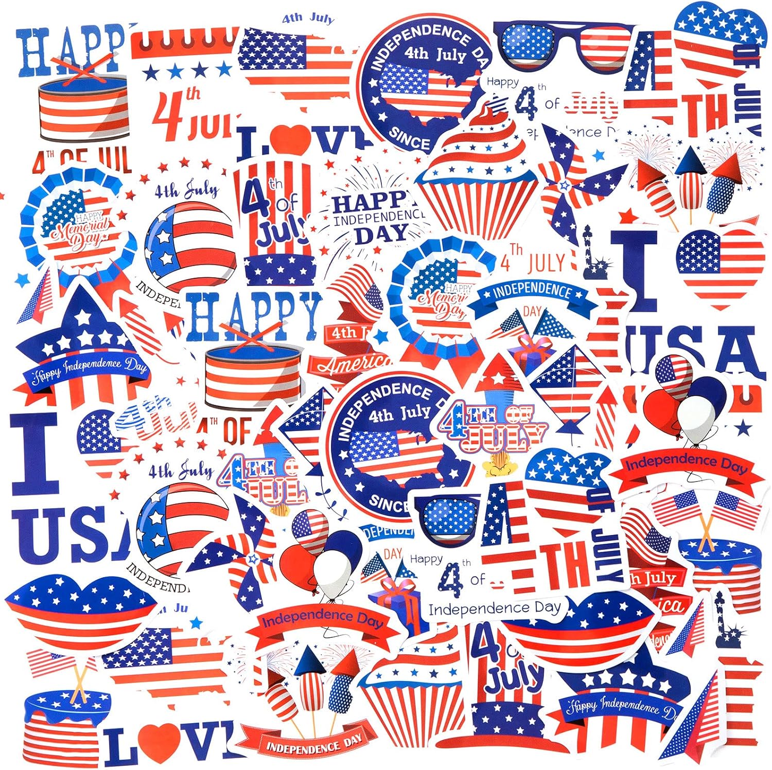 50 Pieces Independence Day Stickers American Patriotic