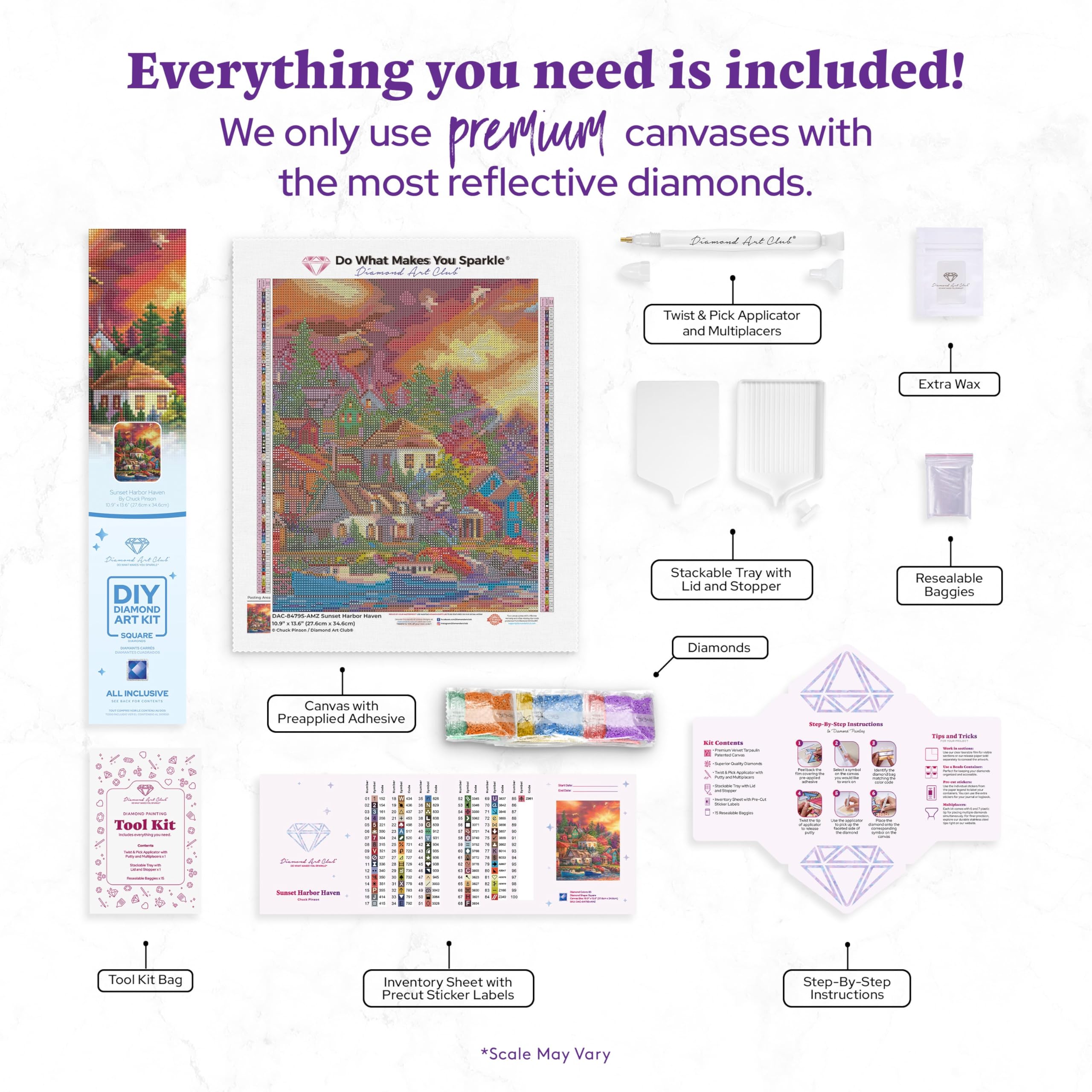 Amazon.com: DIAMOND ART CLUB Sunset Harbor Haven Diamond Painting