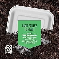 Vista 5 de Recipientes ecológicos para preparación de comidas con 3 compartimentos [paquete de 50 unidades de 8 x 8 x 3 pulgadas], desechables para llevar tipo