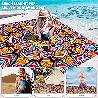 Vista 128 de Beach Blanket Oversized Extra Large 78" X 81",Waterproof Sandproof Beach Blanket 1-7 Adults Lightweight Durable for Travel Camping Hiking Picnic