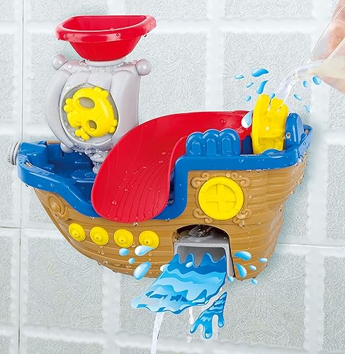 Miniatura 3 de Play Bath Raiders - Juguetes de barco para la primera tina y juguetes educativos para niños y niñas de 6 meses más – Pistas de succión de pared DIY