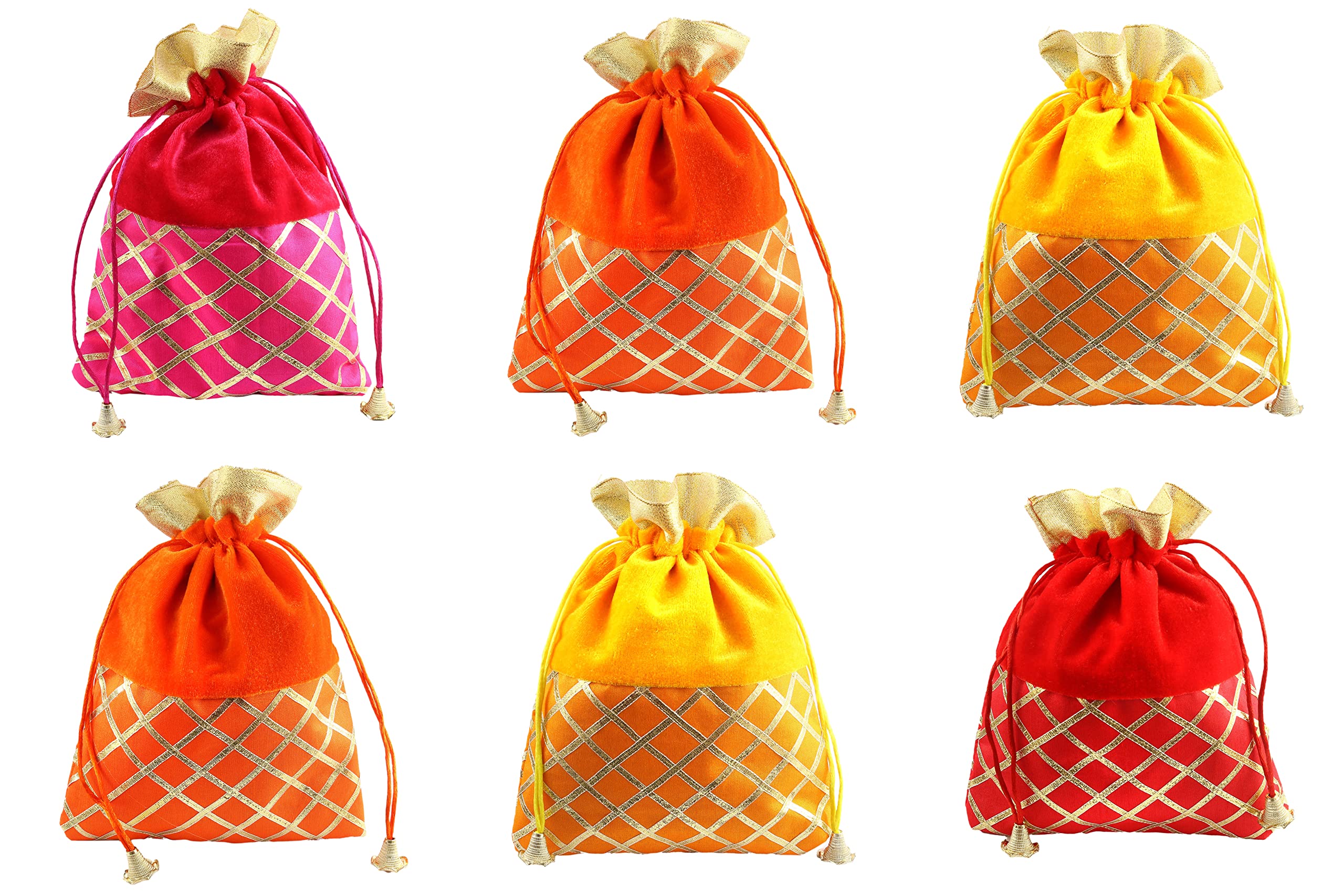 Women's Velvet Gota Potli Batwa Bag Bridal Purse Women Handbag Shagun Pouch for Return Gifts-image-8