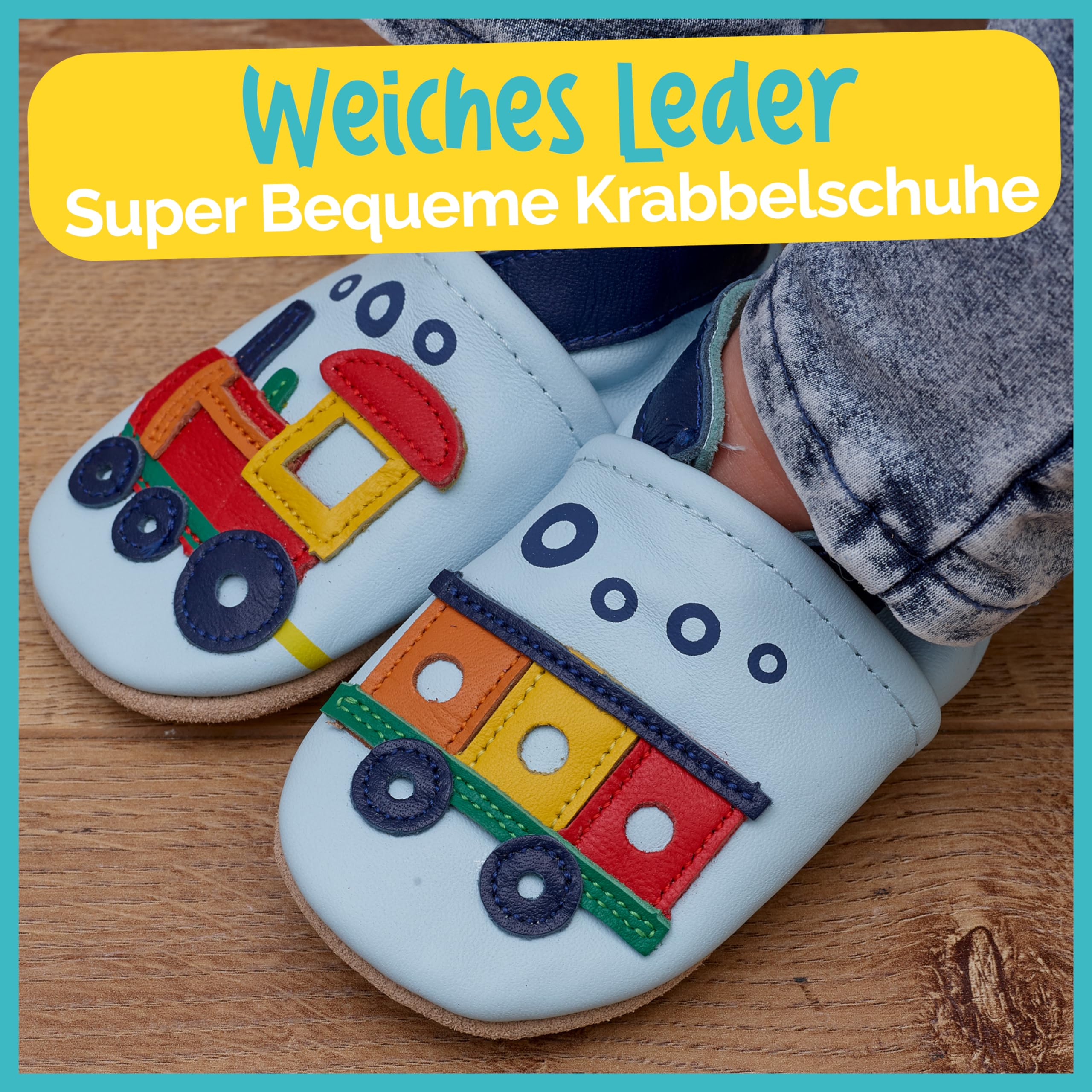 Juicy Bumbles Krabbelschuhe Baby Lauflernschuhe Mädchen Jungen Leder mit Wildledersohlen - 0-6 Monate bis 2-3 Jahre