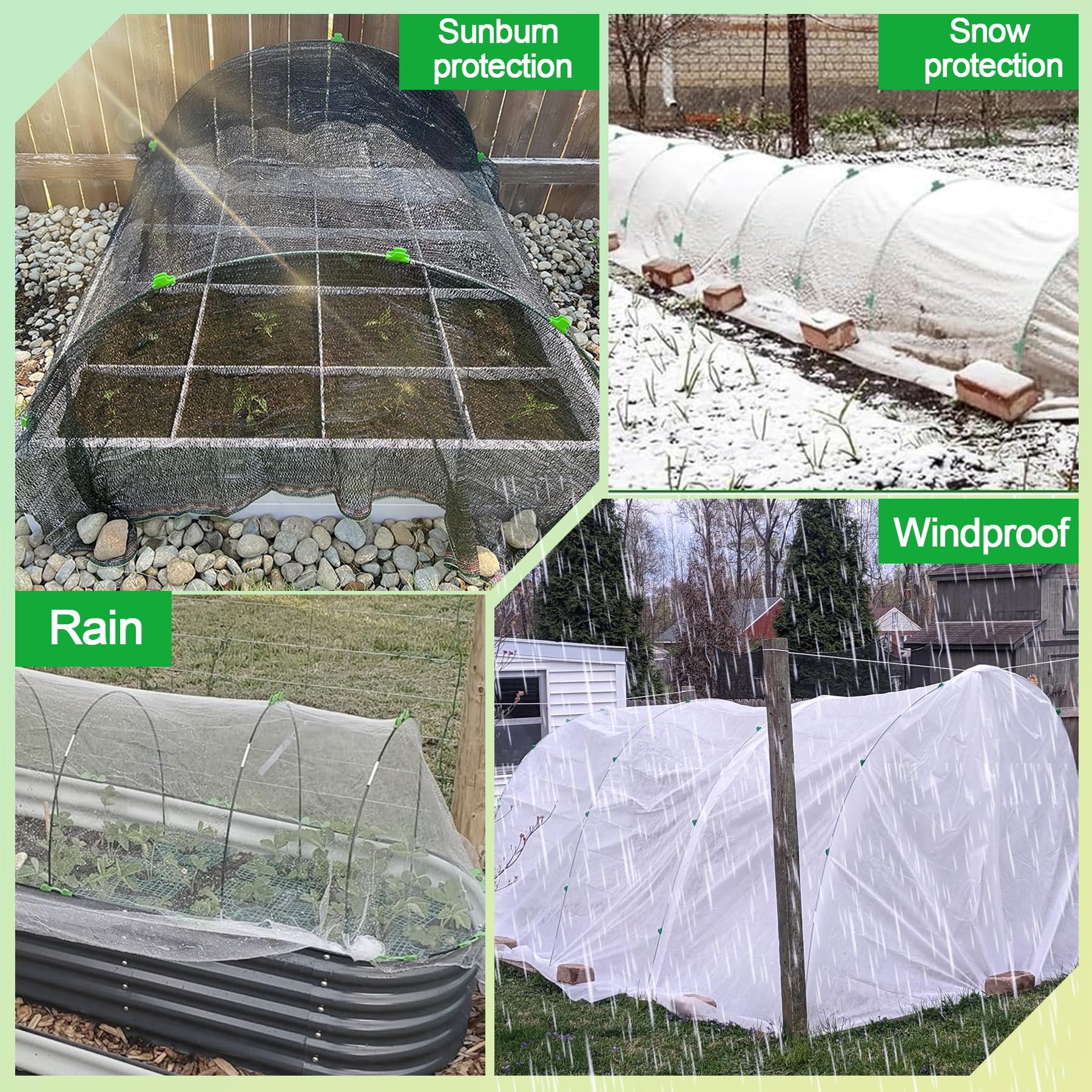 TZEKING Arceau pour Serre Tunnel,60 Pièces Arceau de Jardin,Cerceau pour Serre de Jardin