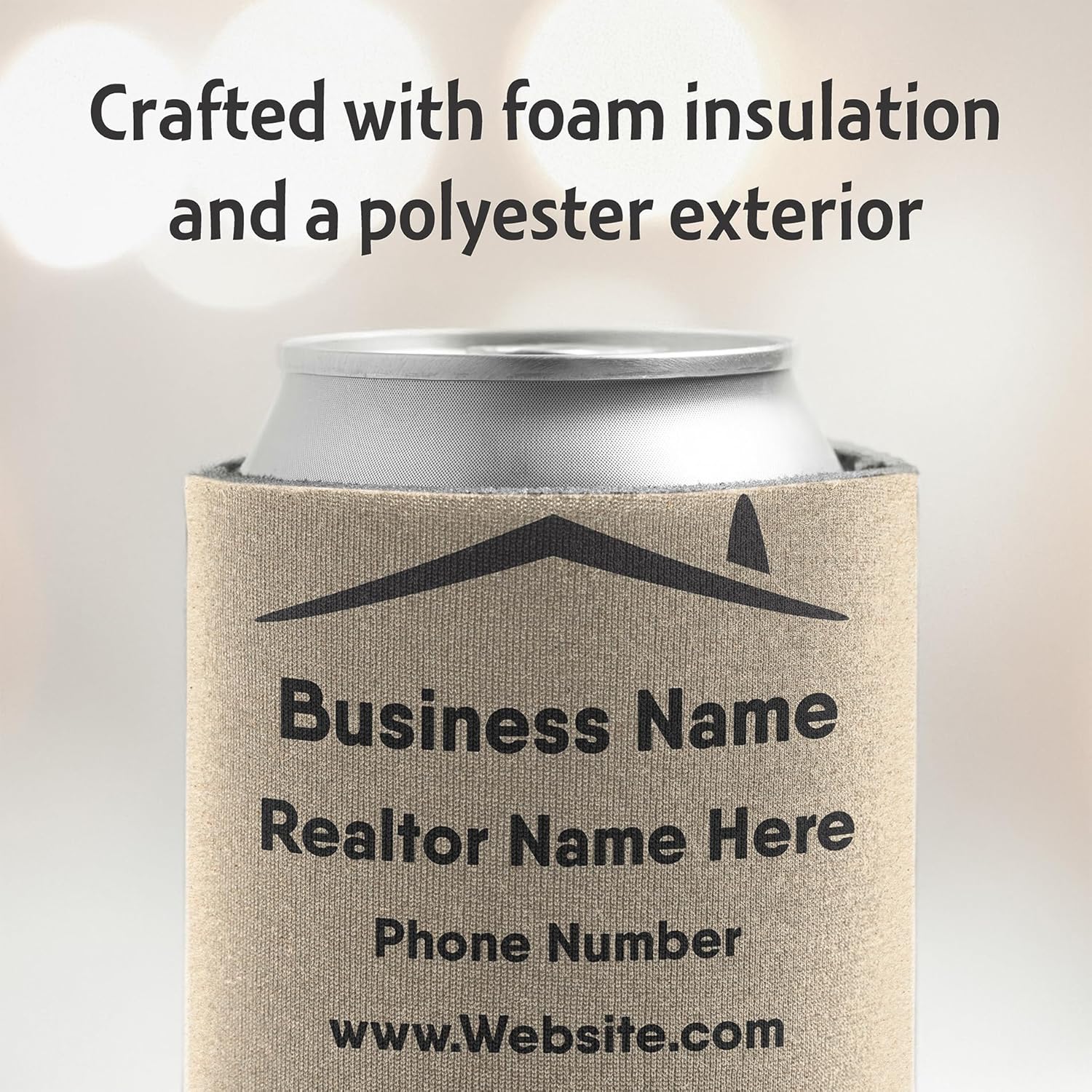 25-Pack Custom Realtor Can Coolers – Foam Drink Sleeves with “To Have and To Hold and To Get Your Home Sold” – 12-16 oz – Made in USA by VictoryStore