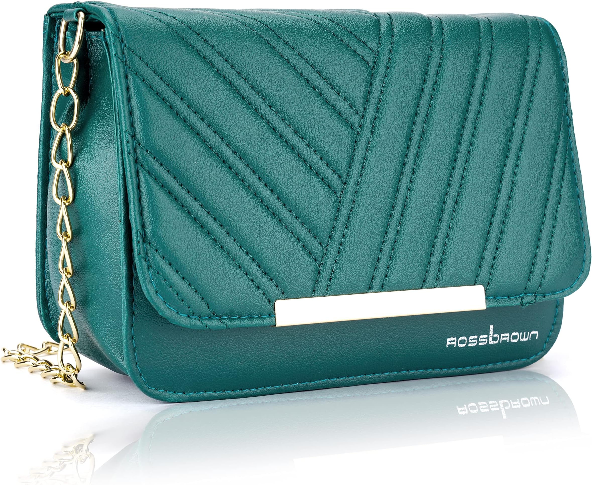 ROSS BROWN Elegant Quilted PU Leather Sling Bag for Girls/Womens | Stylish Chain Strap Crossbody Bags For Girls