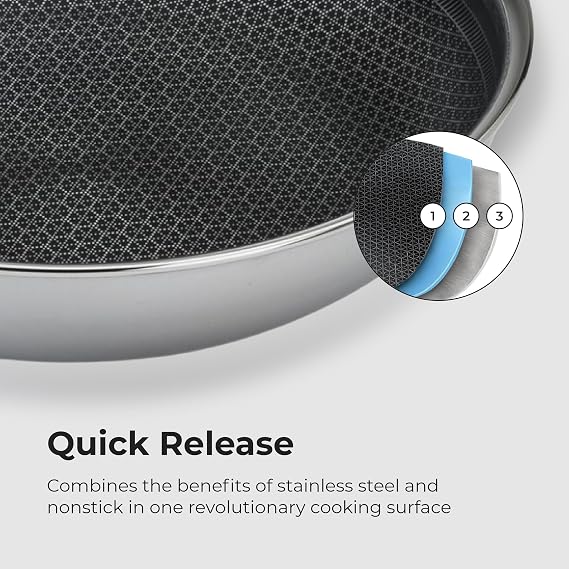 Black Cube Frieling Quick Release Nonstick Saute Pan with Lid - 11-Inch/4.5 Quart Induction Cookware - Deep Frying Pan/Skillet for Kitchen - Hybrid Cookware - Deep Skillet Nonstick with Lid