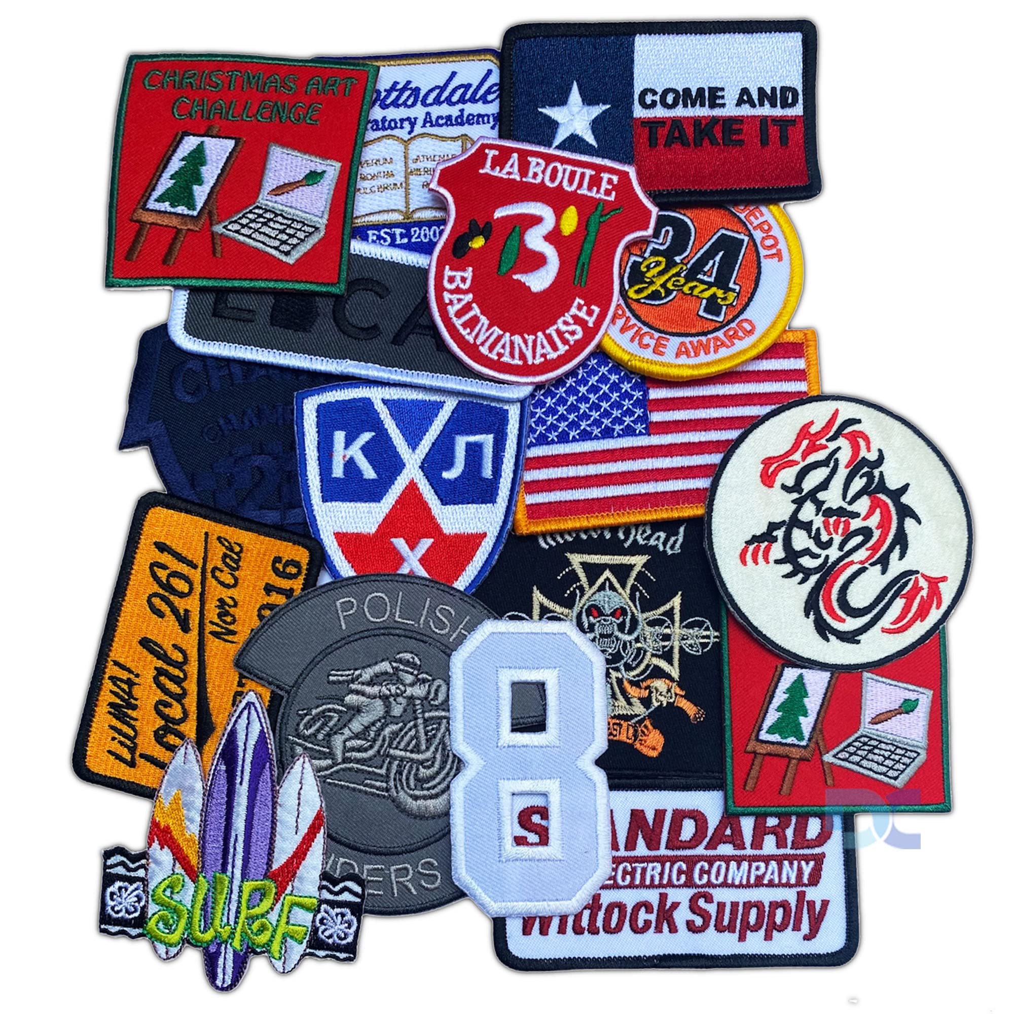 Daily Crafts Pack of 5 Random Patches Car Logos Country Slogan Cool Patch Embroidered Applique Badge Iron On Sew On Emblems