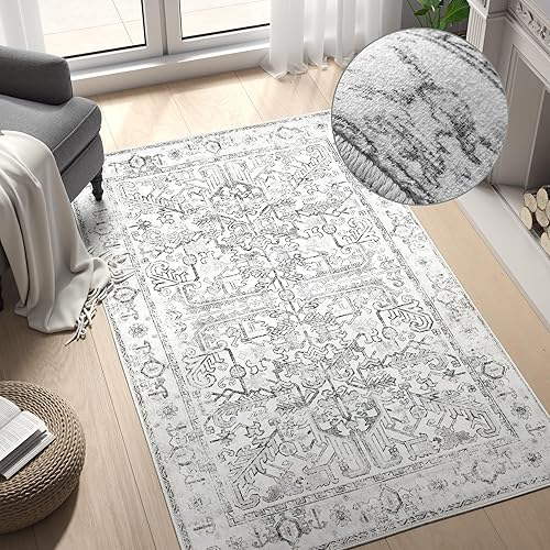 Miniatura 90 de jinchan Tapete de pasillo o cocina lavable, de época, reverso de hule antideslizante, ultradelgado, floral, para dormitorio, baño, lavandería y sala