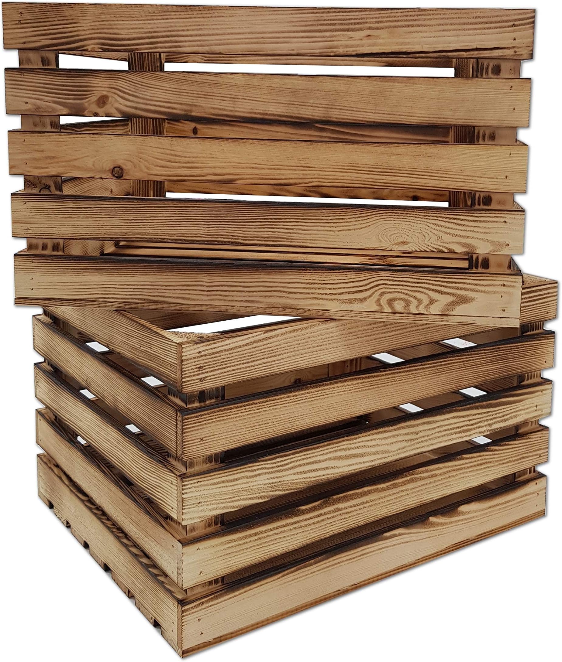 3 Casse In Legno Di Pino Vintage PINEEA 50x40x30cm - Per Frutta, Vino, Libri, Decorazione - Foto 7