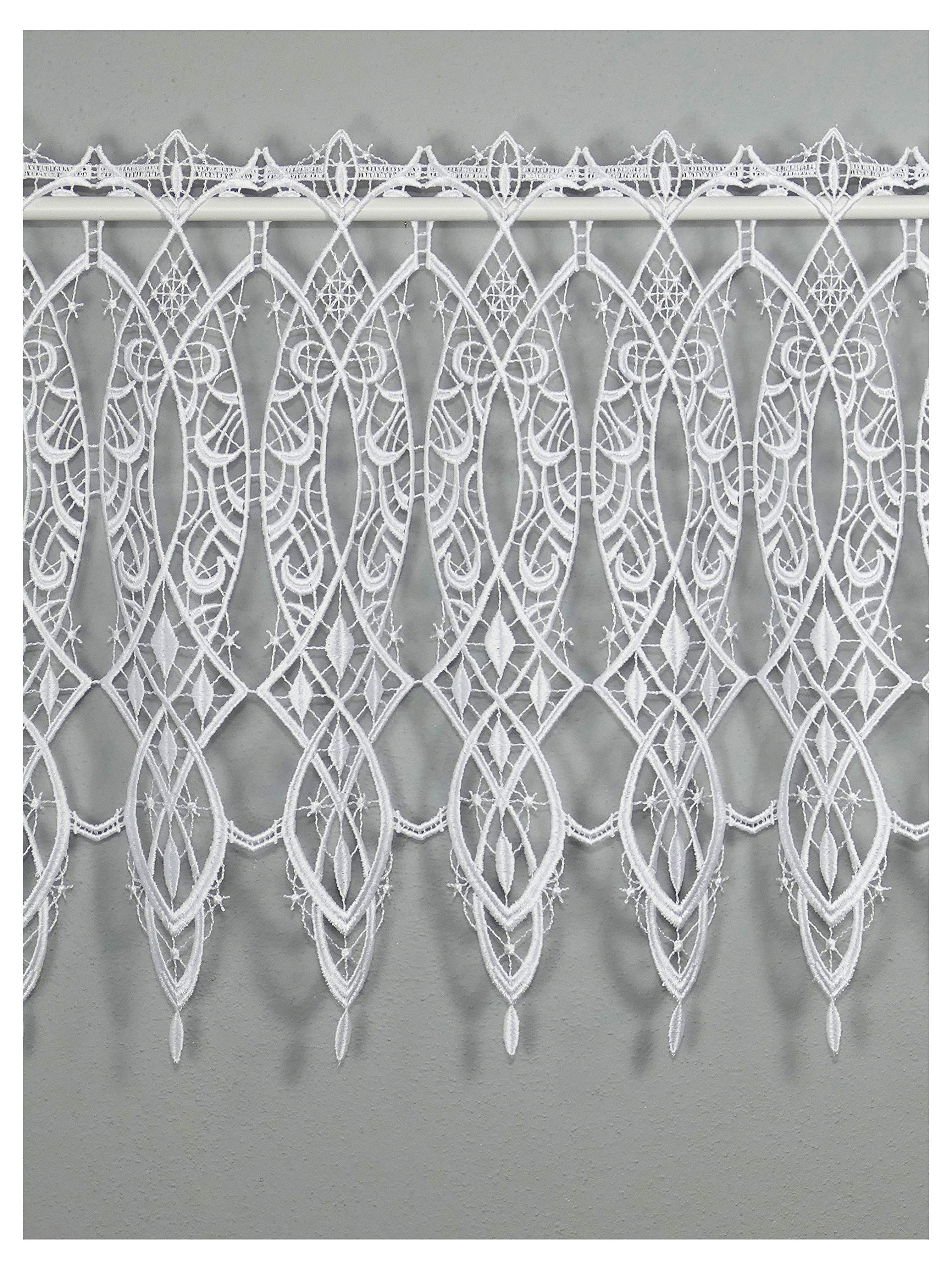 atelier alles-Spitze Scheibengardine Meridia Weiß Luftspitze HxB 40x176cm