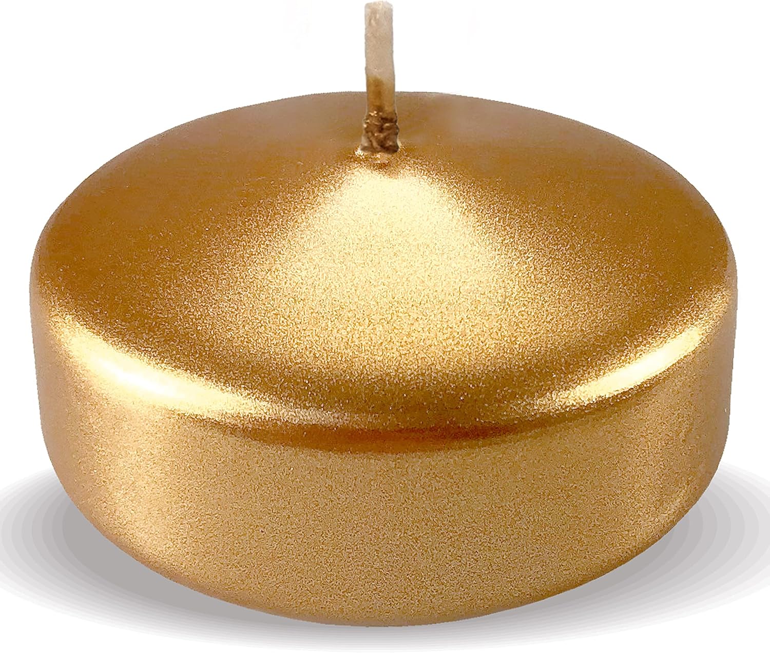 Hyoola Premium Metallic Antique Gold Floating Candles 2 Inch - 4 Hour Burn Time - Made in Europe - 10 Pack