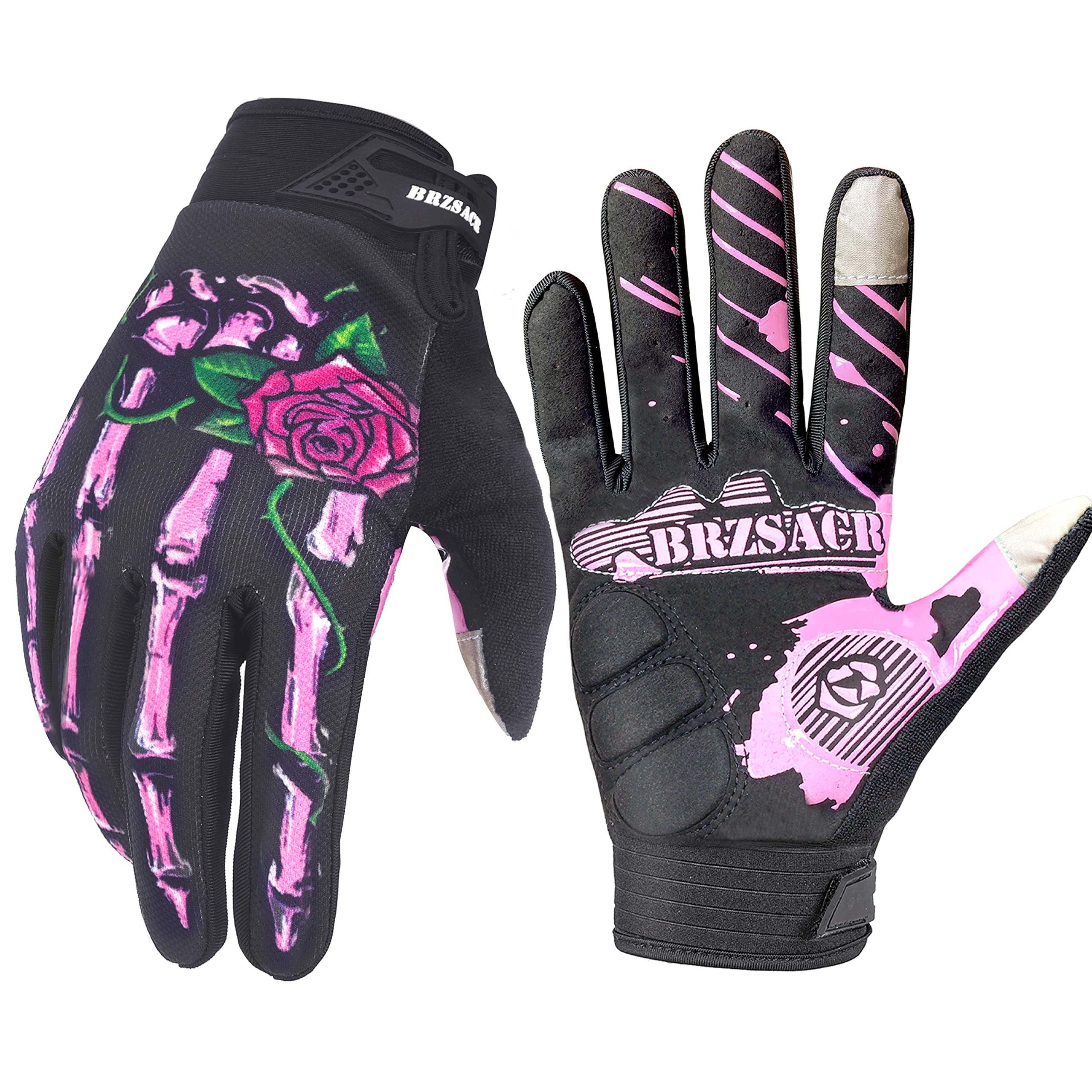 Skeleton Cycling Gloves Motorcycles Gloves Off-Road Vehicle MTB Bicycle Gloves Shock Absorption Non-Slip Touch Screen Design for Various