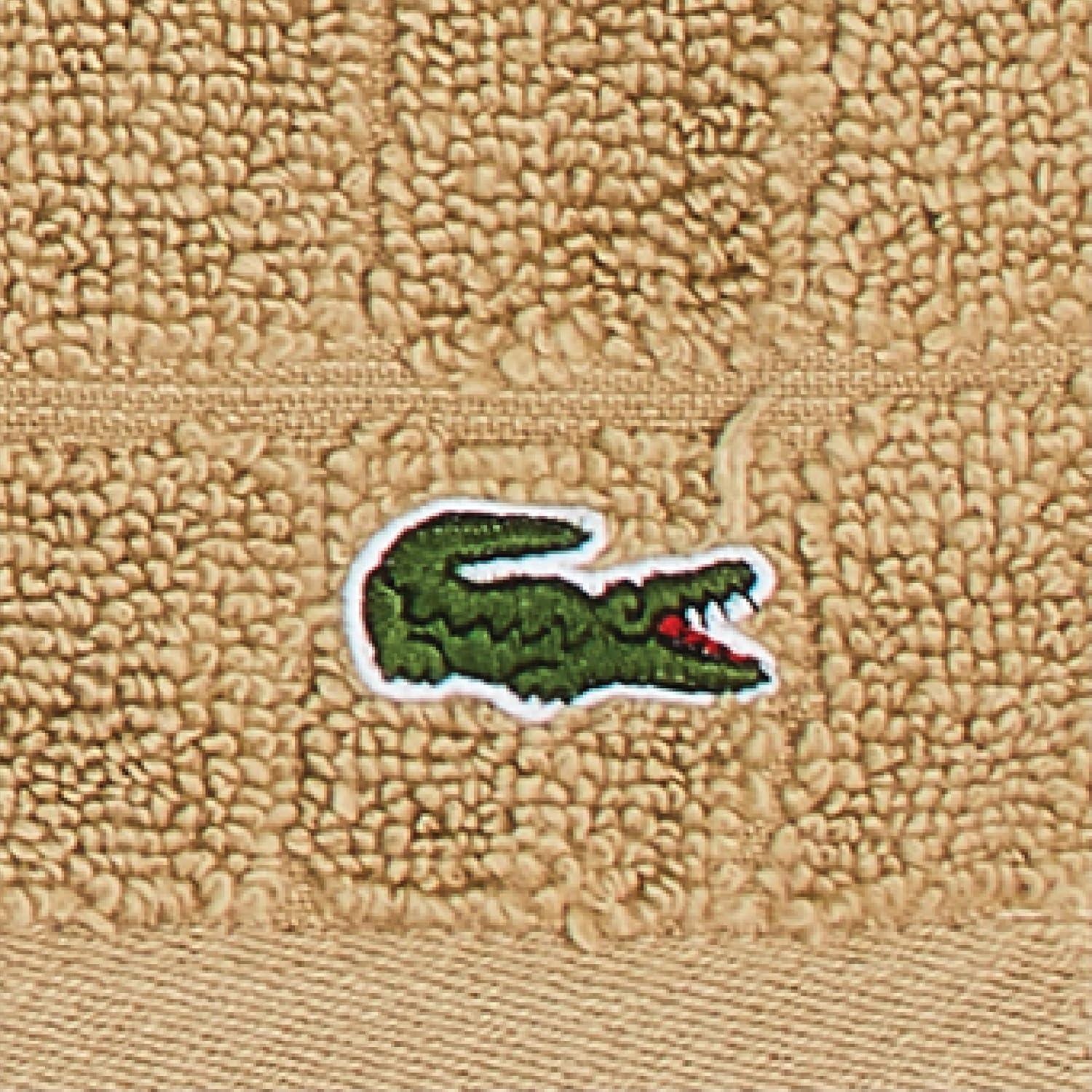 Lacoste Croc Scale 100% Cotton Towels – Highly Absorbent & Quick Drying, Premium Super Soft Bath Towel, Bathroom Essential, Gift for All Occasions, Machine Washable, Sand, 30" x 56" Bath Towel