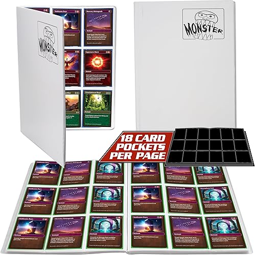 Miniatura 13 de Monster - Paquete de 25 protectores de página para tarjetas coleccionables con capacidad para 450 cartas coleccionables y 9 hojas de bolsillo