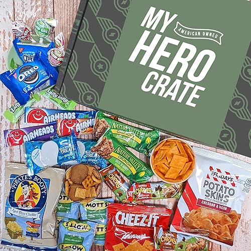 Miniatura 10 de Caja de bocadillos militares de caramelo (40 unidades de tamaño completo de cesta de regalo) Sour Patch Kids, M&Ms, Starburst, Swedish Fish Skittles