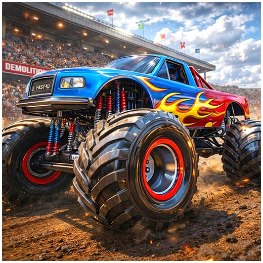 Extreme Red Monster Off-road Legends Truck: Hill Drive Megalodon Monster Truck Sim Battle: Grave Deep Digger Freestyle Monster Truck Crash Destruction Racing Game: Jam Official Champion Games