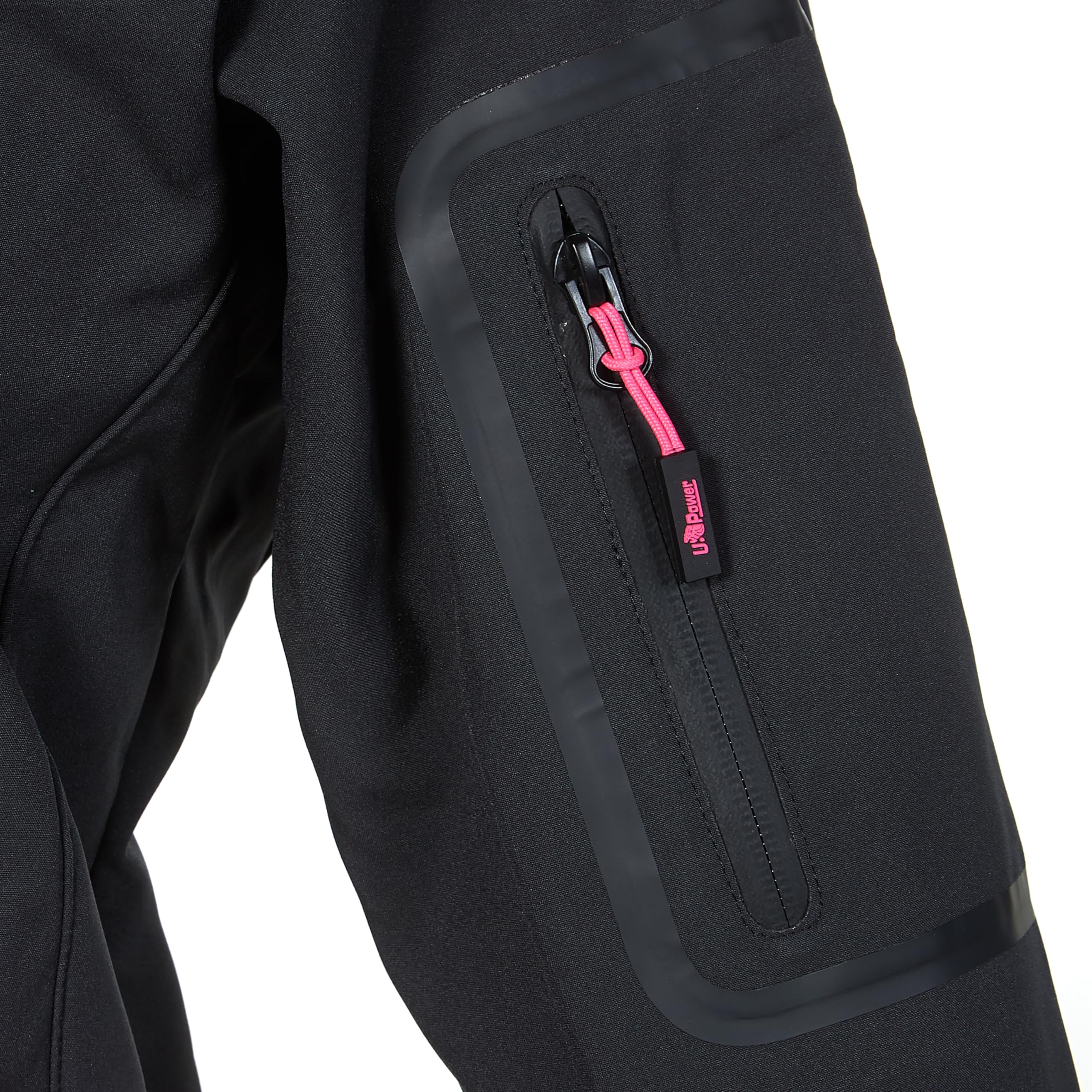 U-Power SPACE, Giacca Softshell, con Cappuccio Staccabile, Tasche Ampie, Full Zip, Antivento, Impermeabile, Tessuto Resistente, Confortevole (GREY FUCSIA - M)