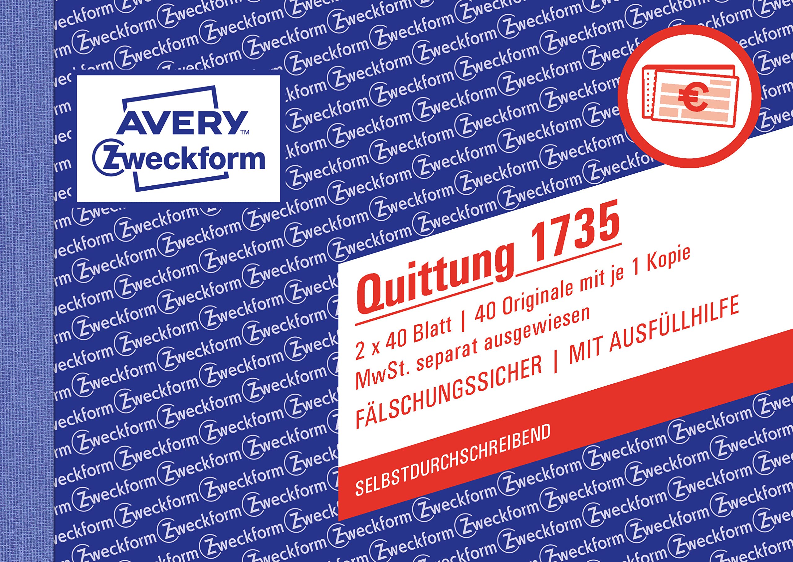 AVERY Zweckform 222-10 Fahrtenbuch & 1735-10 Quittungsblock