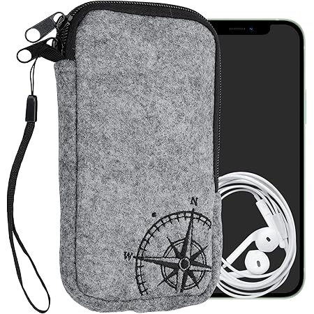 Custodia Neoprene Per Smartphone - Astuccio Con Zip, Protezione Antiurto, Bianco/Nero - Foto 9