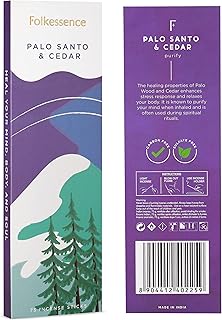 Folkulture Palo Santo and Cedar Incense Sticks - Pack of 75 Insenses for Healing - Natural and Non -Toxic Inscents-Sticks...