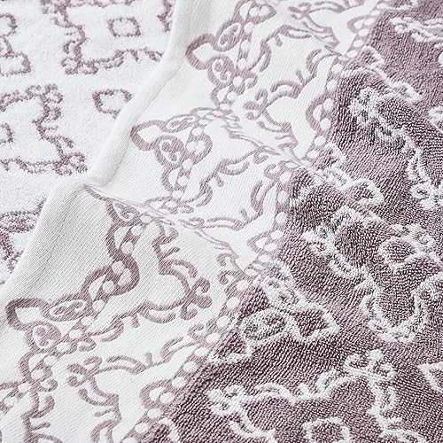 Miniatura 16 de Modern Threads Juego de 6 piezas, 2 toallas de baño, 2 toallas de mano, 2 toallas pequeñas, juego de toallas de hilo jacquard teñido/sólido, azul