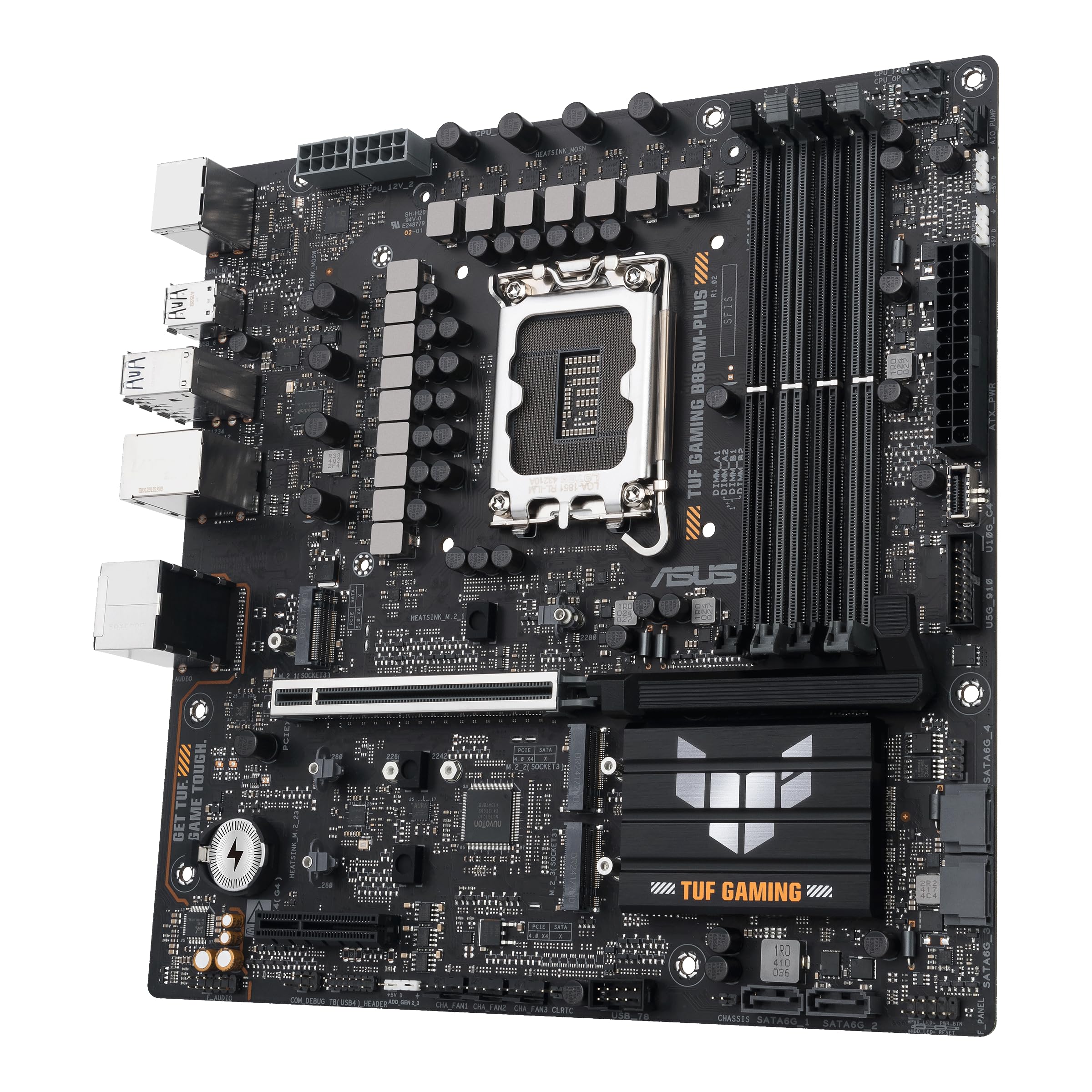 ASUS TUF GAMING B760M-PLUS Mainboard Sockel Intel LGA 1700 (Intel B760, mATX, DDR5 Speicher, PCIe 5.0, 2x M.2, Thunderbolt 4, Aura Sync) – Ansicht 2