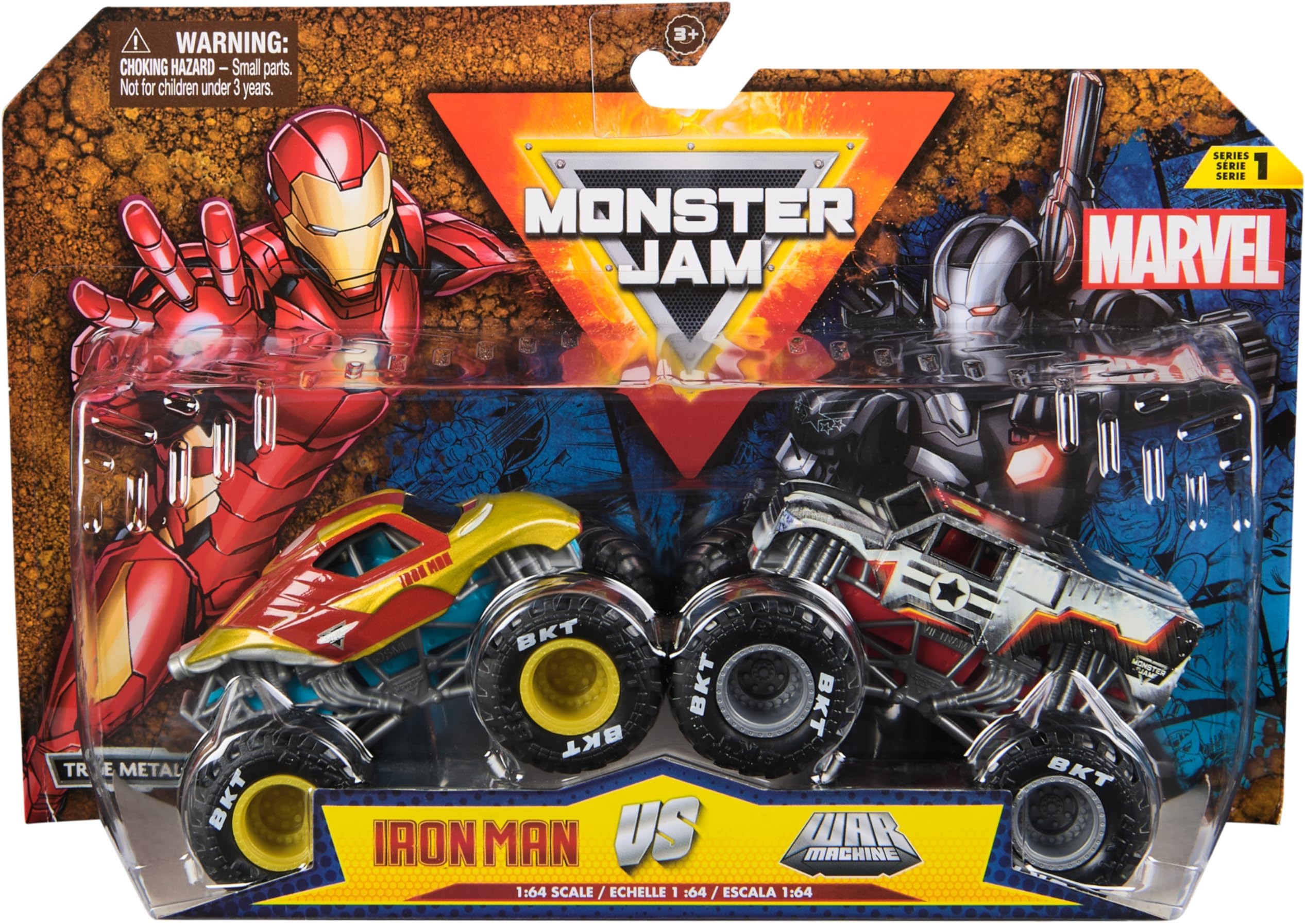 Monster Jam, Marvel Official Die-Cast Monster Trucks, 1:64 Scale, Kids’ Toys for Boys and Girls Aged 3 and up, Assorted Models