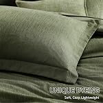 Monbix Queen Set de confort - 7 Pièces Cationic Teeing Olive Green Bed dans un sac Ensembles de lit Queen avec consolateur, Draps, Oreillers & Ensembles de consolateurs de lit réversibles pour shams