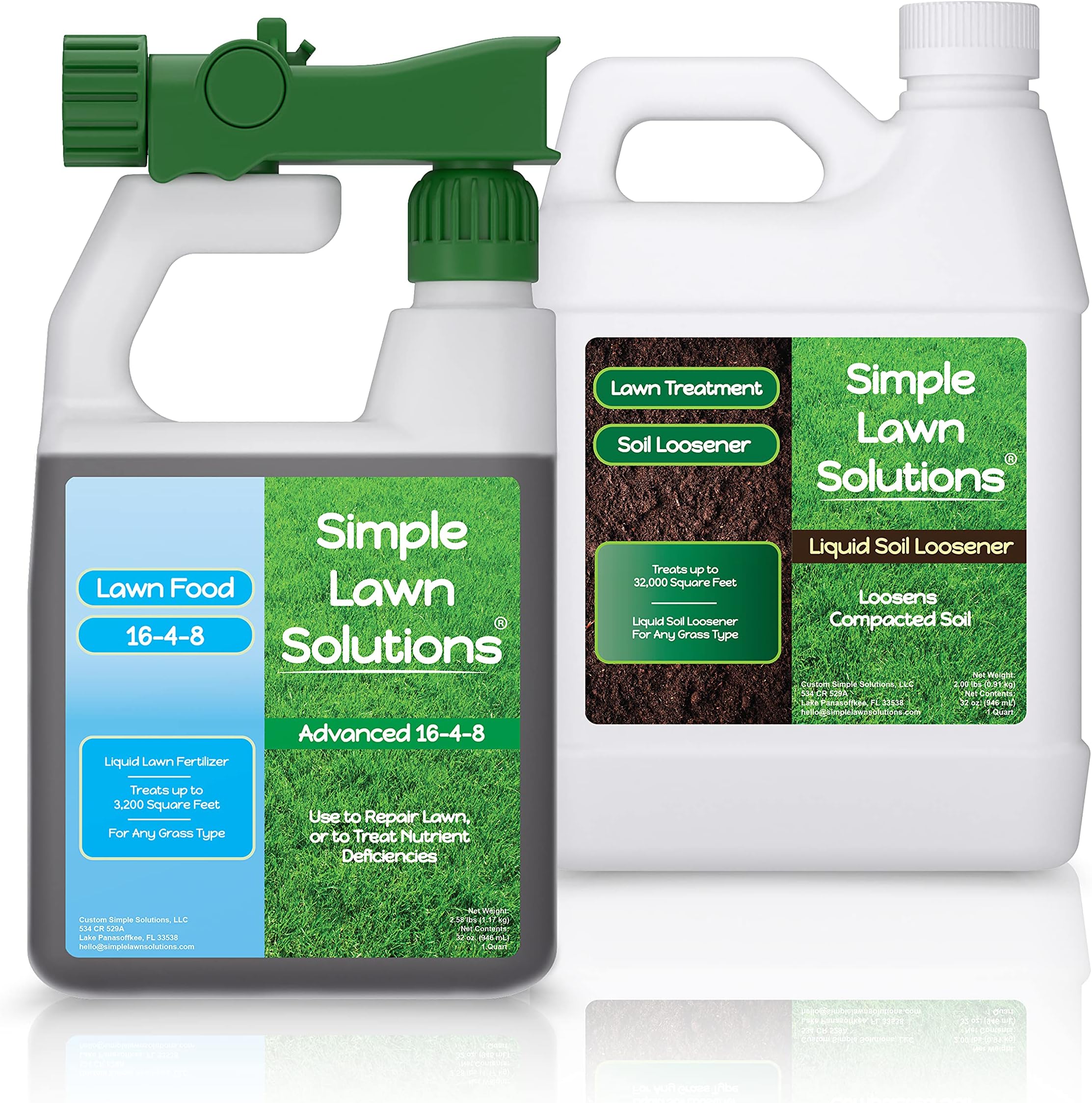 16-4-8 Simple Lawn Solutions 32 Ounce Liquid Soil Loosener and Aerator Bundle - Lawn Food Fertilizer