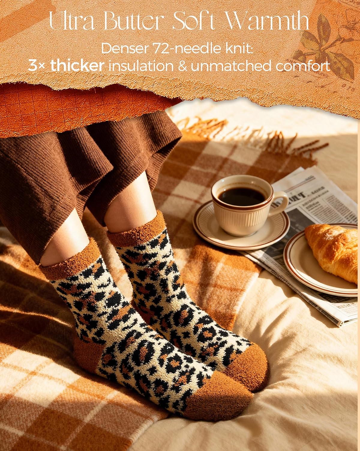 Valentines Galentines Day Gifts for Women Buttery Soft Fuzzy Socks, Cozy Comfy Warm Fluffy Cute Slipper Socks - Image 2