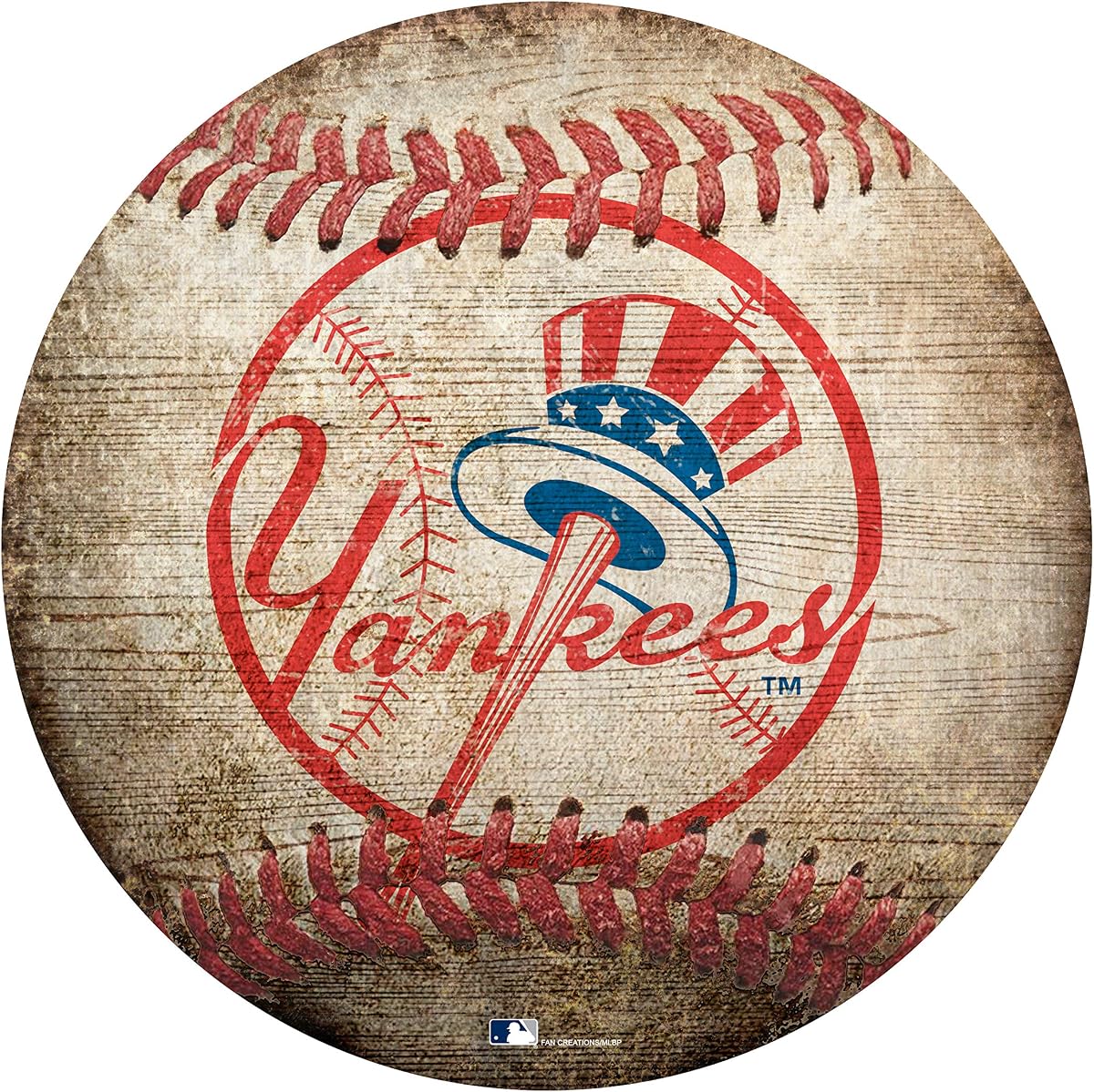 Yankees 12" Baseball Shaped Sign